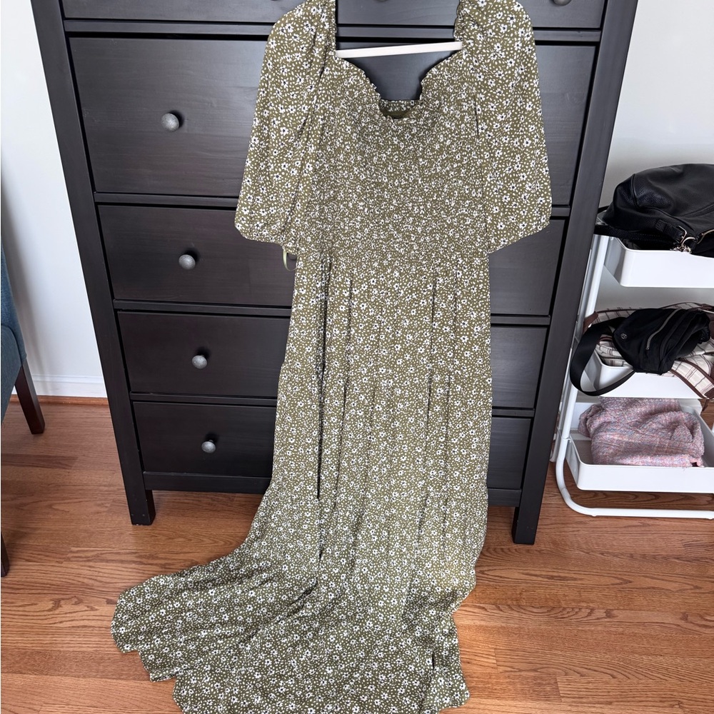 Floral Green Maxi Dress